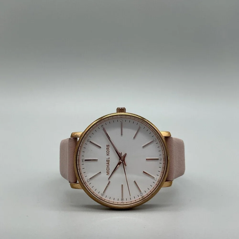 Michael Kors MK-2747 Pyper Womens Watch 38mm Pink Leather Rose Gold New Battery